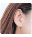 Pink Tulip Silver Ear Stud STS-3467